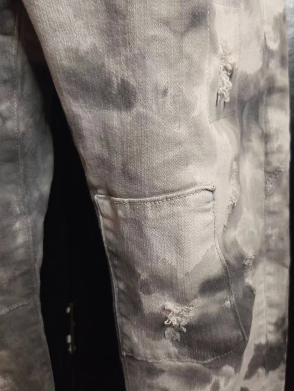 ✨️UPDATED✨️Sexy Woman Italy SW1207 Grey Tie Dye Distressed Boyfriend Jeans -